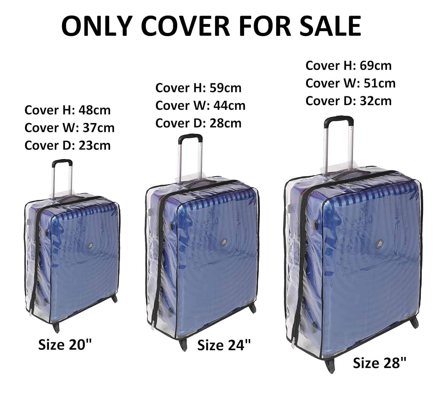 Transparent PVC Luggage Suitcase Cover 20 Inch - Image 5