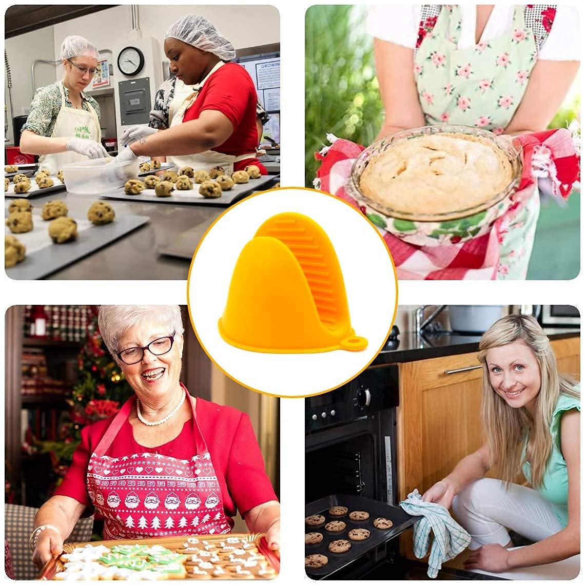 Silicone Oven Mitts Heat Resistant Set 2 - Image 4