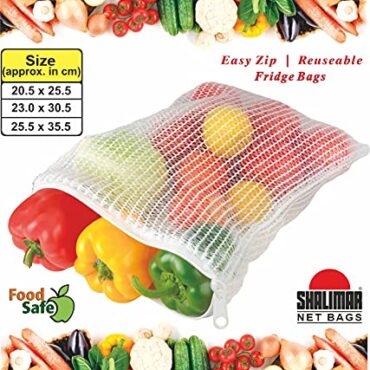 Reusable Vegetable Fridge Zip Lock Bags Pack 6