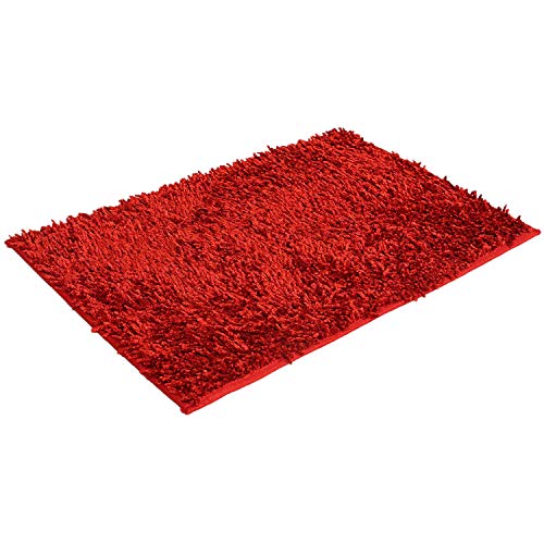 Shaggy Fluffy Fur Door Mat Red Combo
