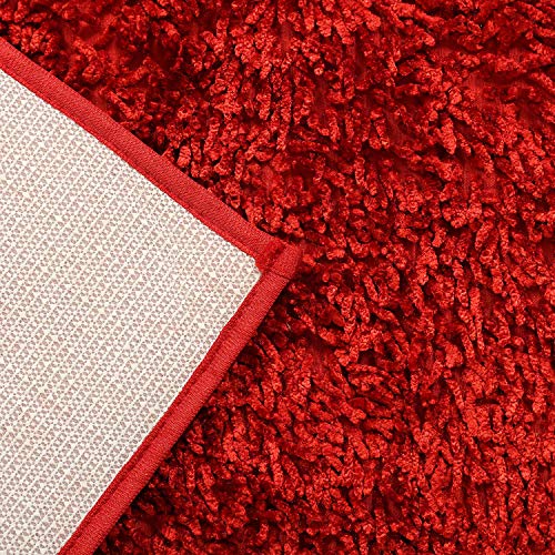 Shaggy Fluffy Fur Door Mat Red Combo - Image 2