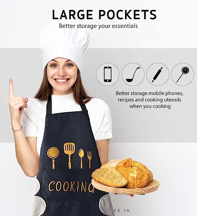 Waterproof Kitchen Cooking Apron with Pockets - Image 2