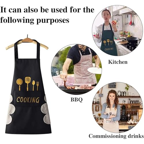 Waterproof Kitchen Cooking Apron with Pockets - Image 4