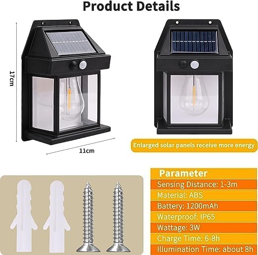 Solar Wall Lantern Motion Sensor Light - Image 8