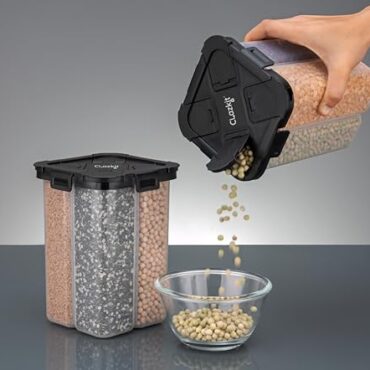 Square Airtight Plastic Food Storage Jar