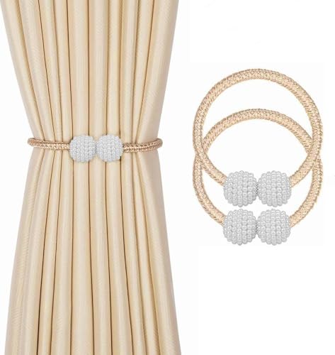 Magnetic Curtain Tiebacks Decorative Beige