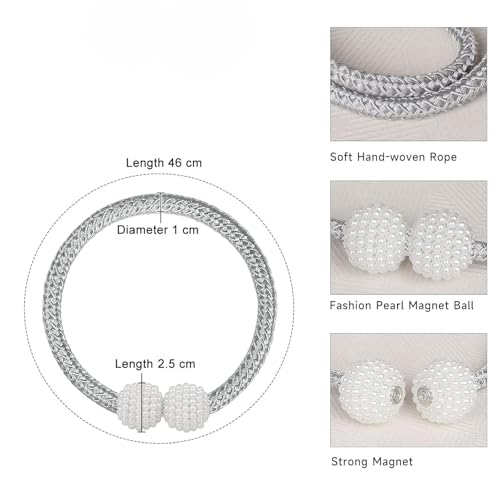 Magnetic Curtain Tiebacks Decorative Beige - Image 6