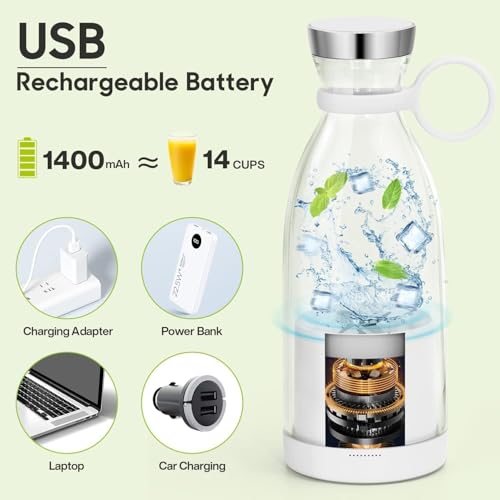 USB Rechargeable Portable Mini Juicer 320ml - Image 4