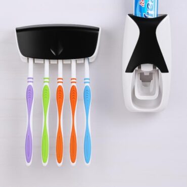 Wall Mounted Toothpaste Dispenser with Holder