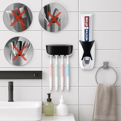 Wall Mounted Toothpaste Dispenser with Holder - Image 2
