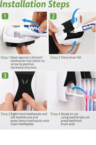 Wall Mounted Toothpaste Dispenser with Holder - Image 4