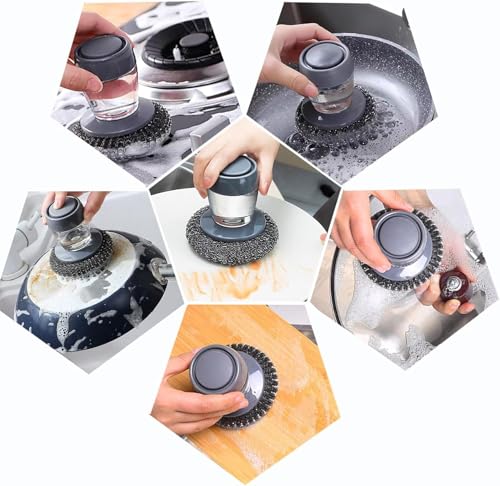 Soap Dispensing Palm Brush with Scrubber - Image 3