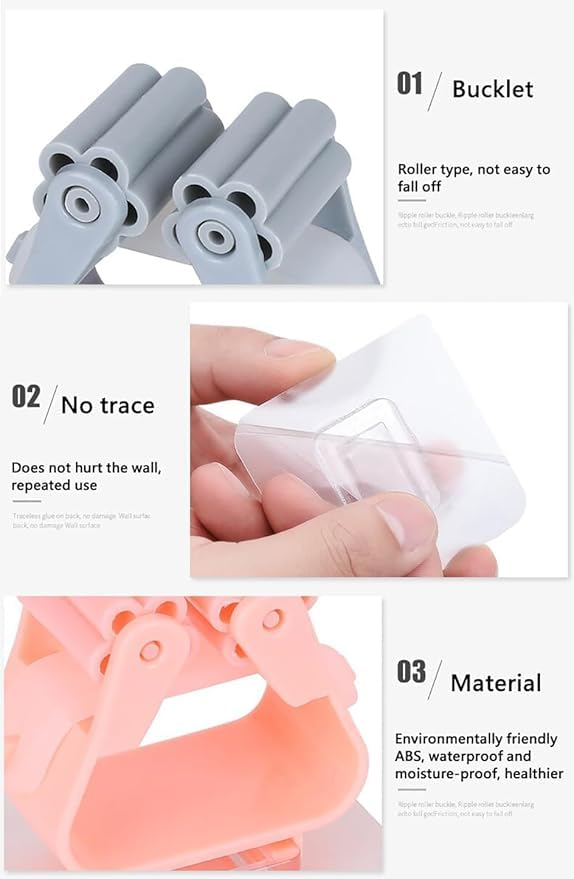 Single Adhesive Broom Mop Holder Wall Mount - Image 4