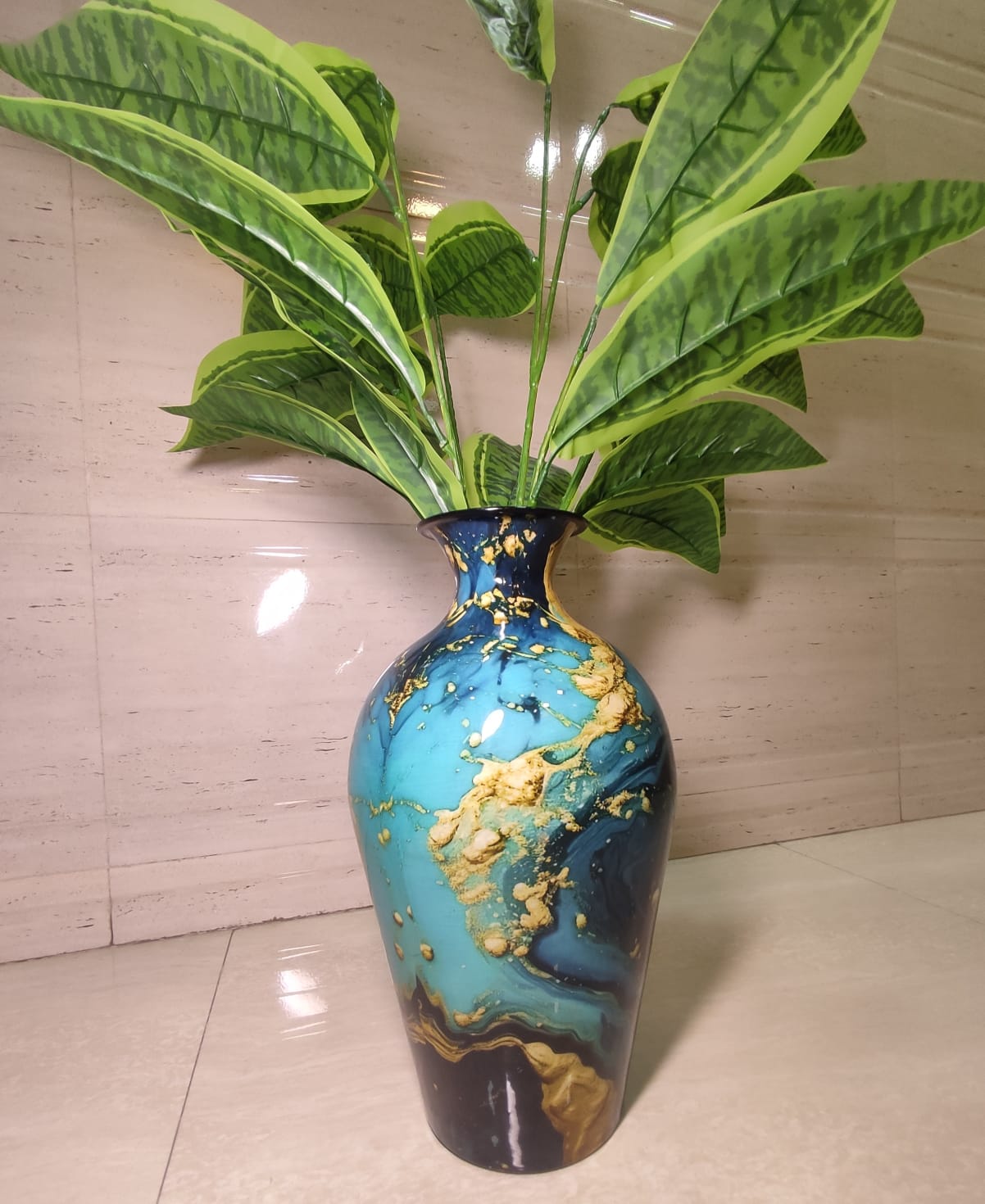 Antique Turquoise Flower Vase - Image 4