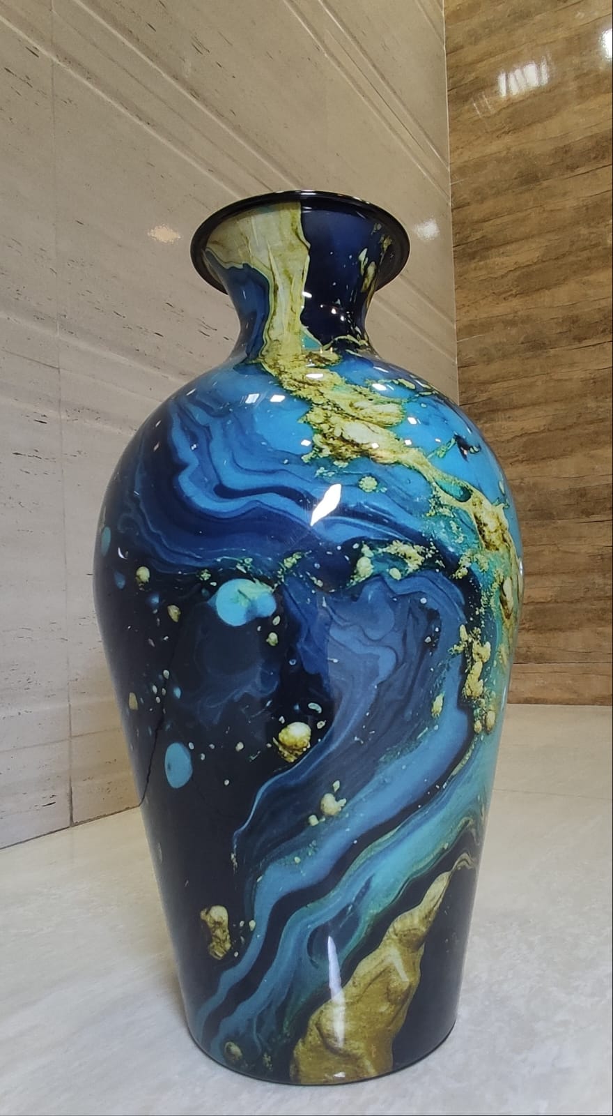 Antique Turquoise Flower Vase - Image 3