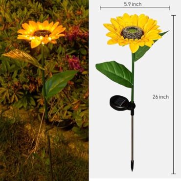 Solar Sunflower Garden Light