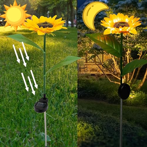 Solar Sunflower Garden Light - Image 4