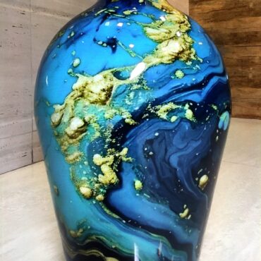 Antique Turquoise Flower Vase