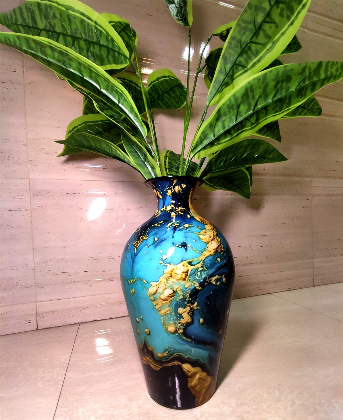Antique Turquoise Flower Vase - Image 2